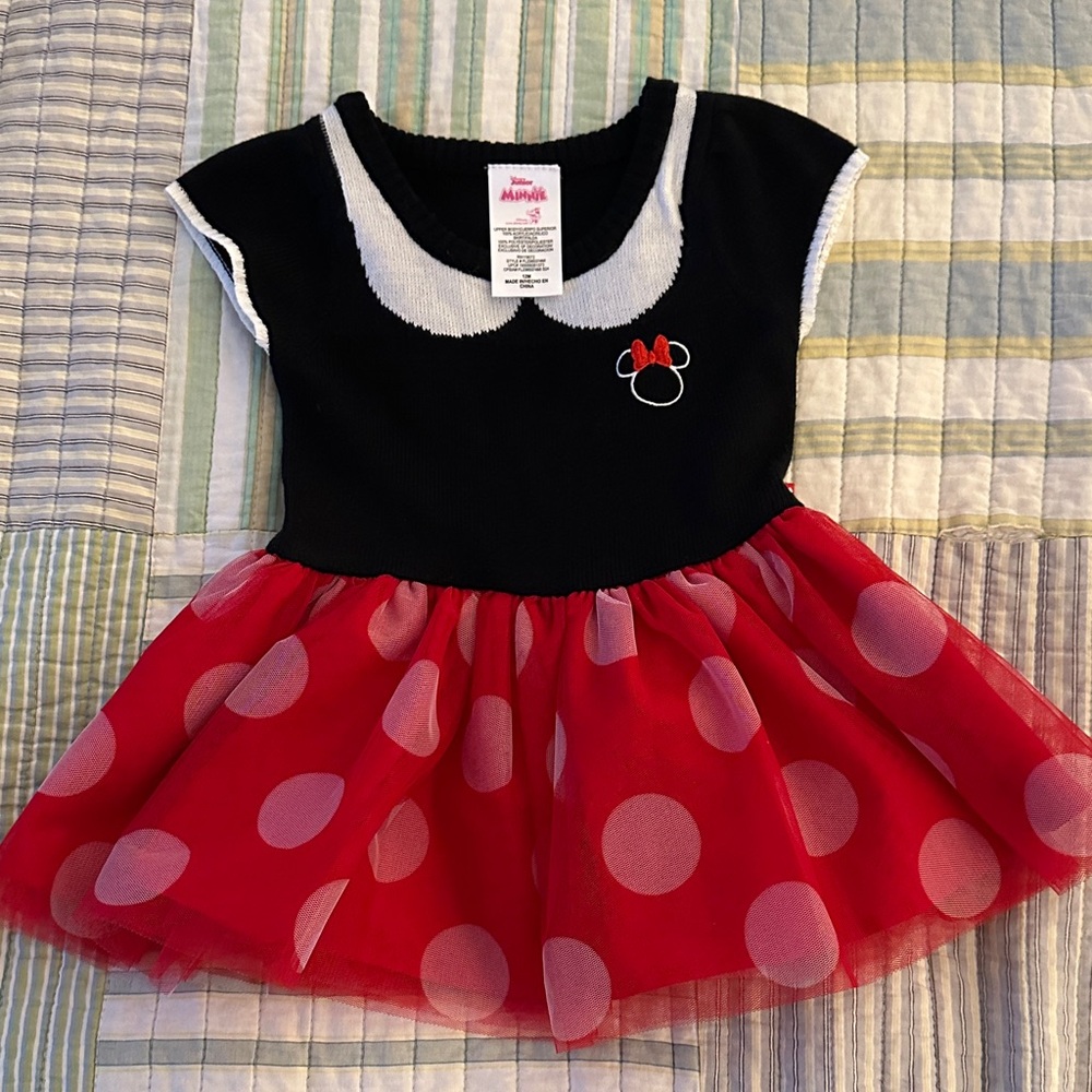 Disney Minnie Mouse Black and Red Polka Dot Dress